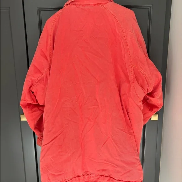 J. America Vibrant Salmon Trench Coat - Picture 2 of 4